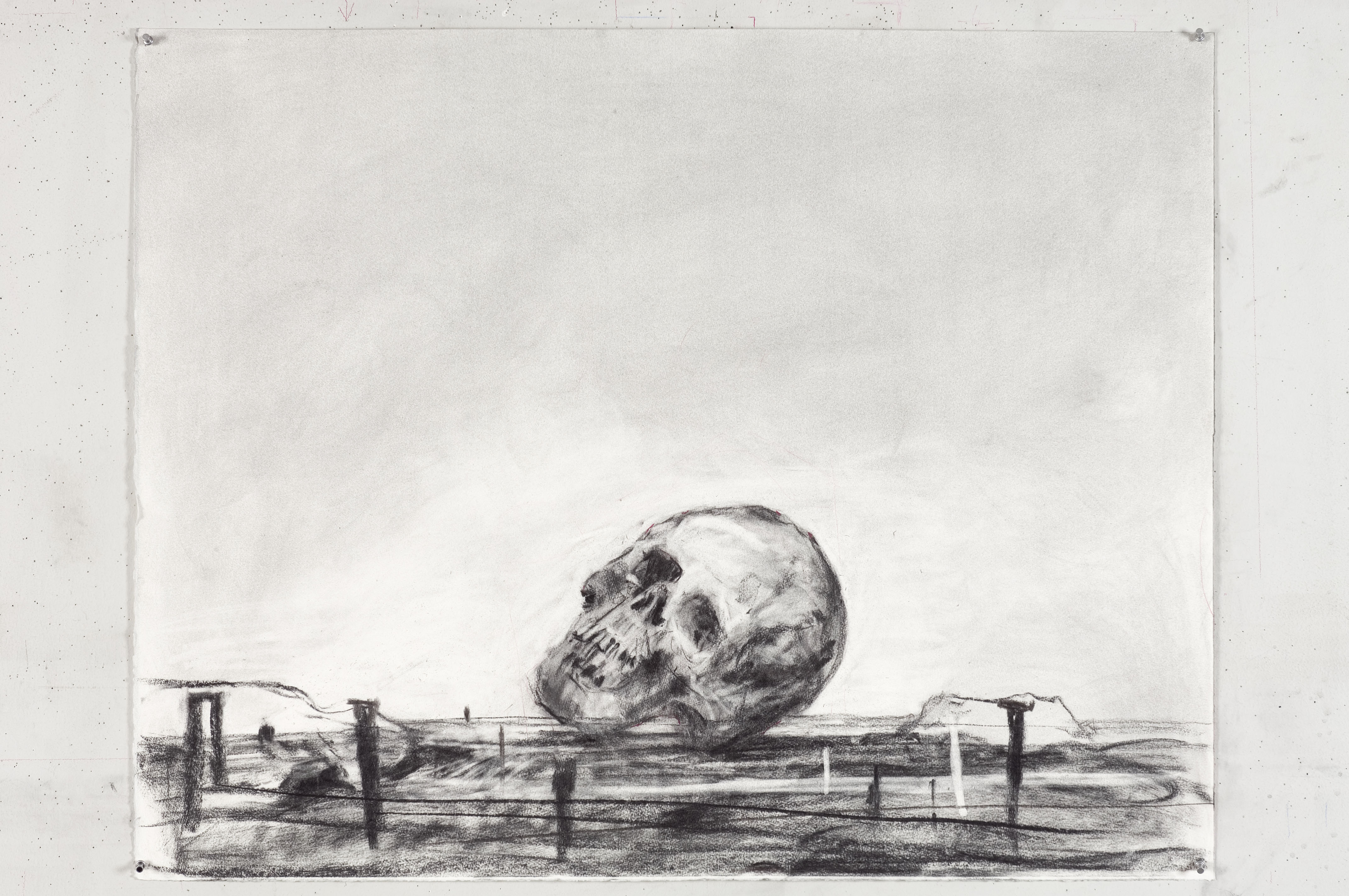 Drawing for Black Box/Chambre Noire (Skull in Landscape)